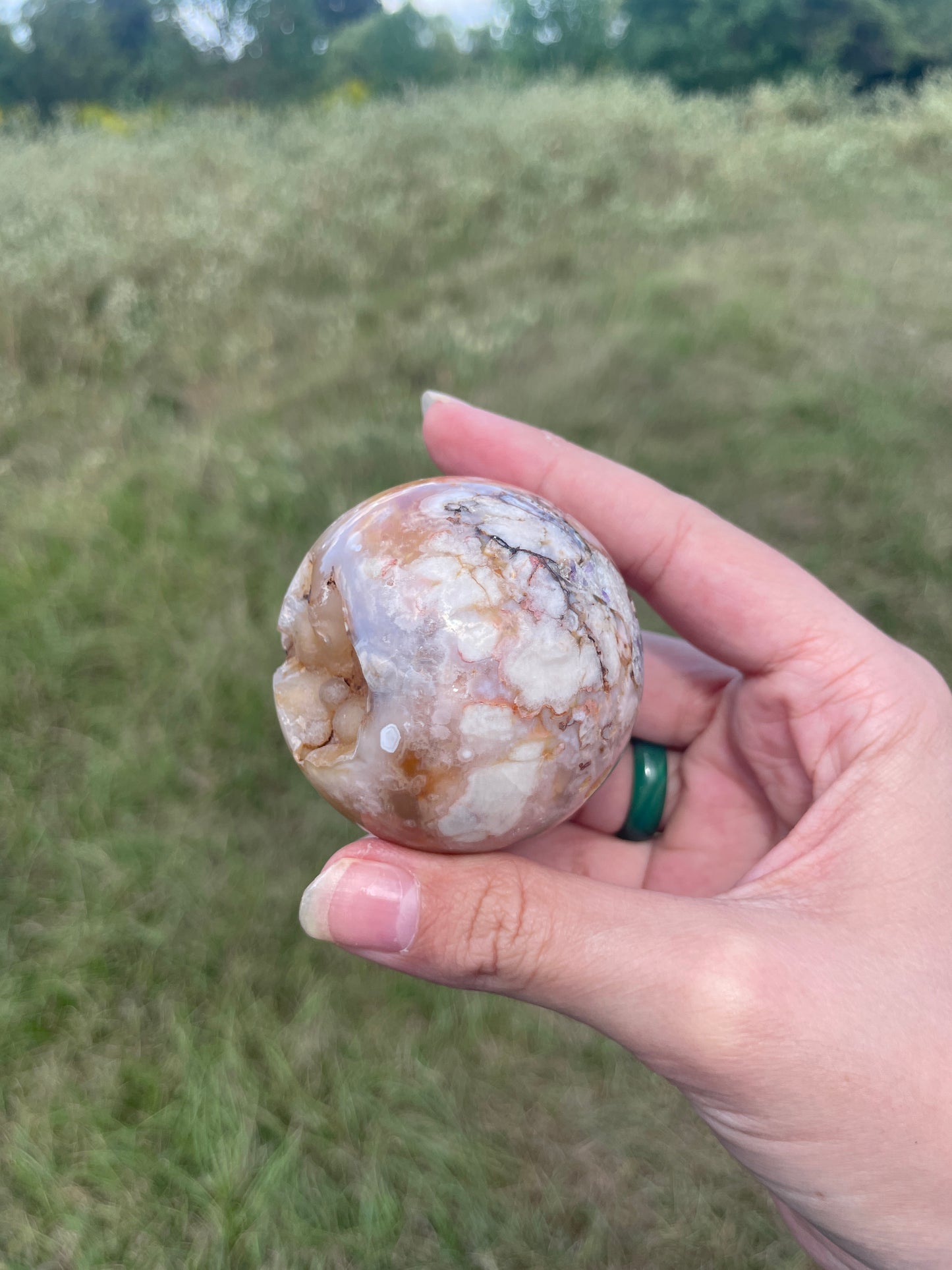 Druzy Flower Agate sphere