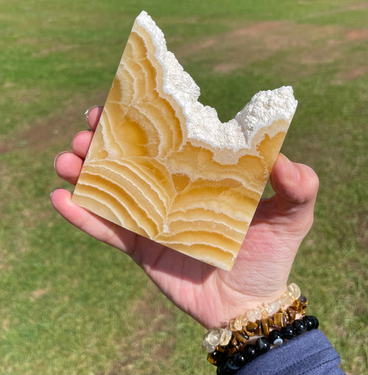 Imperfect Druzy Orange Calcite Slab