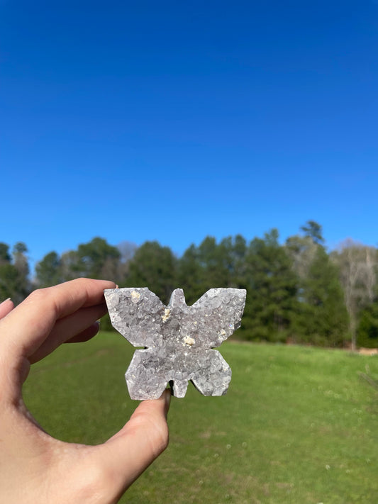 Druzy Amethyst Butterfly Cluster Carving 🦋