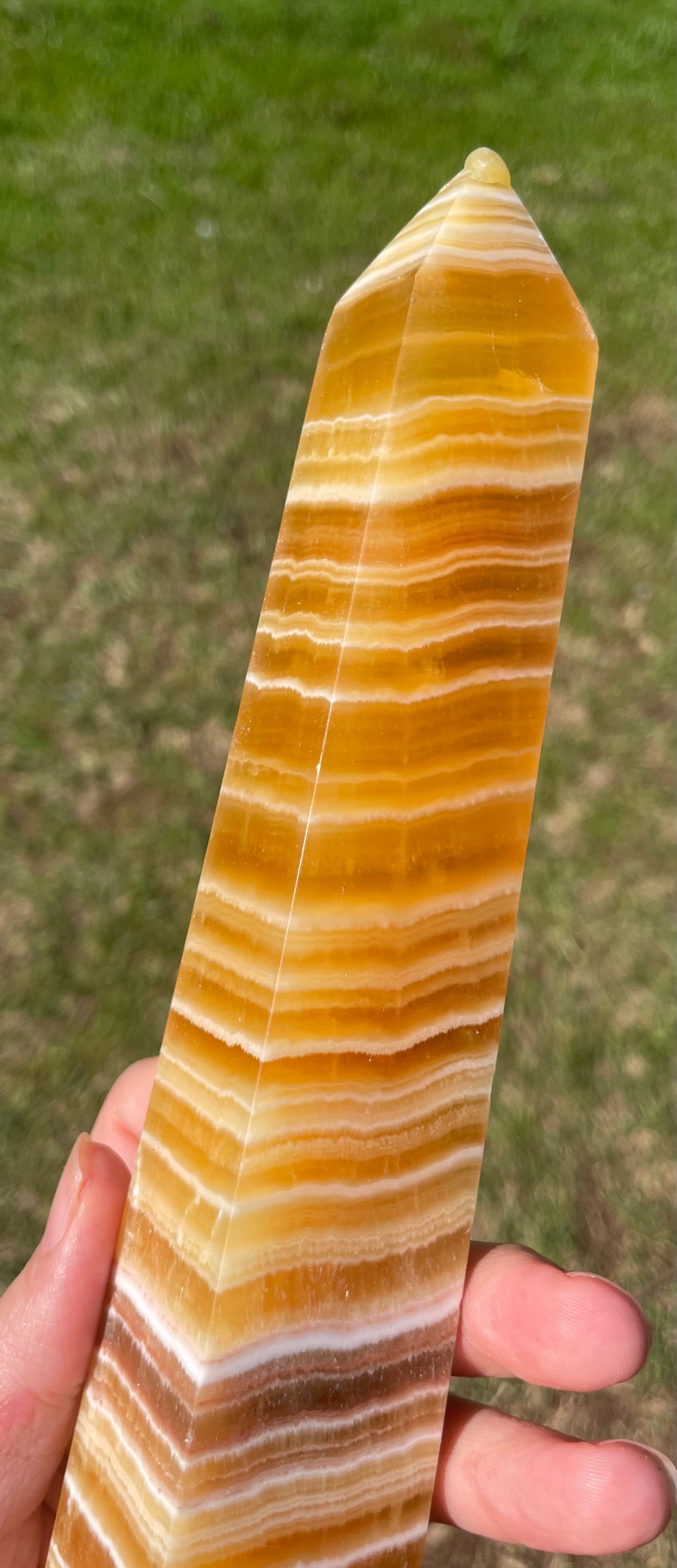 Imperfect Large Banded Calcite Tower(A)