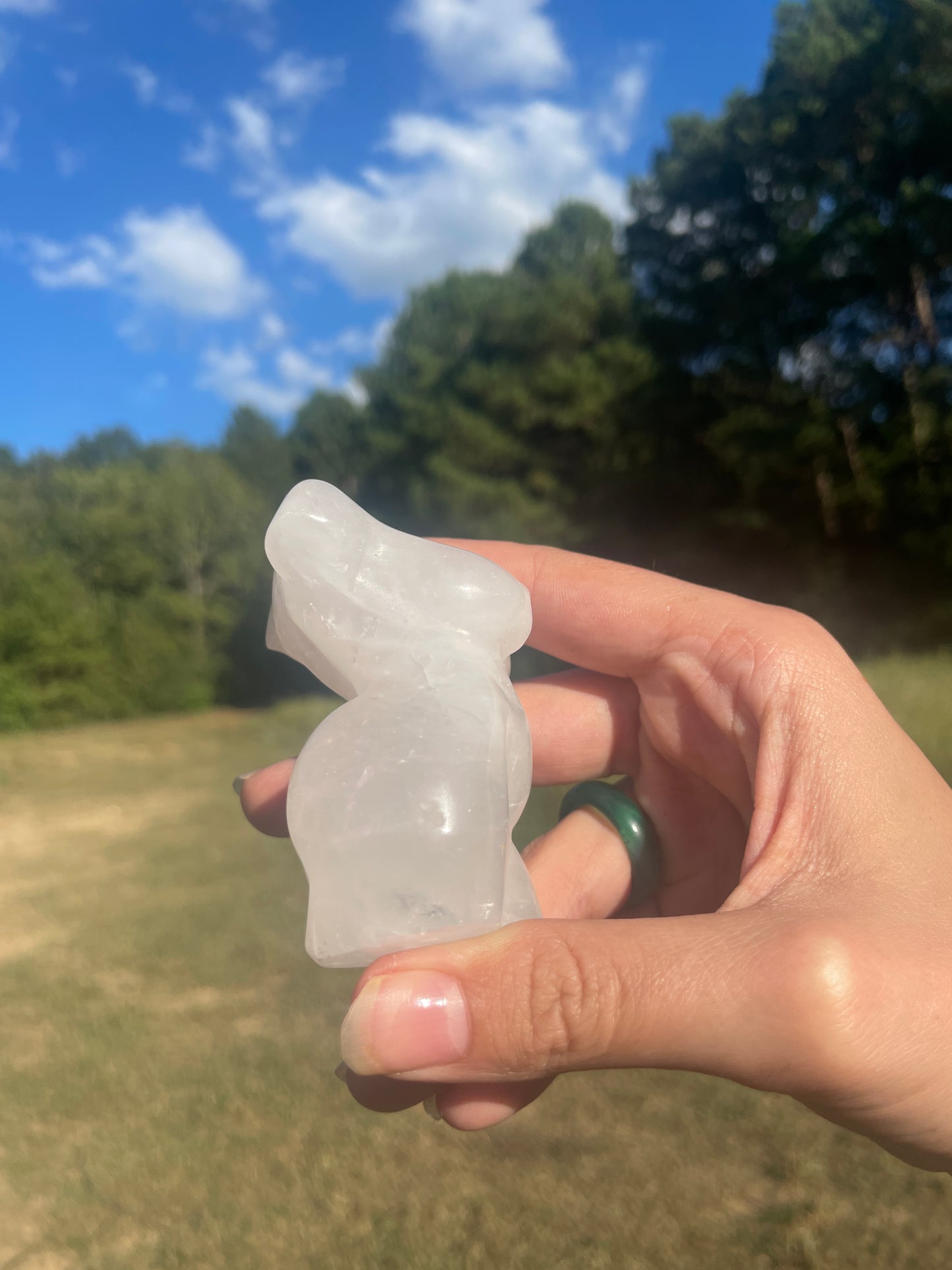 Clear Quartz Goddess carving