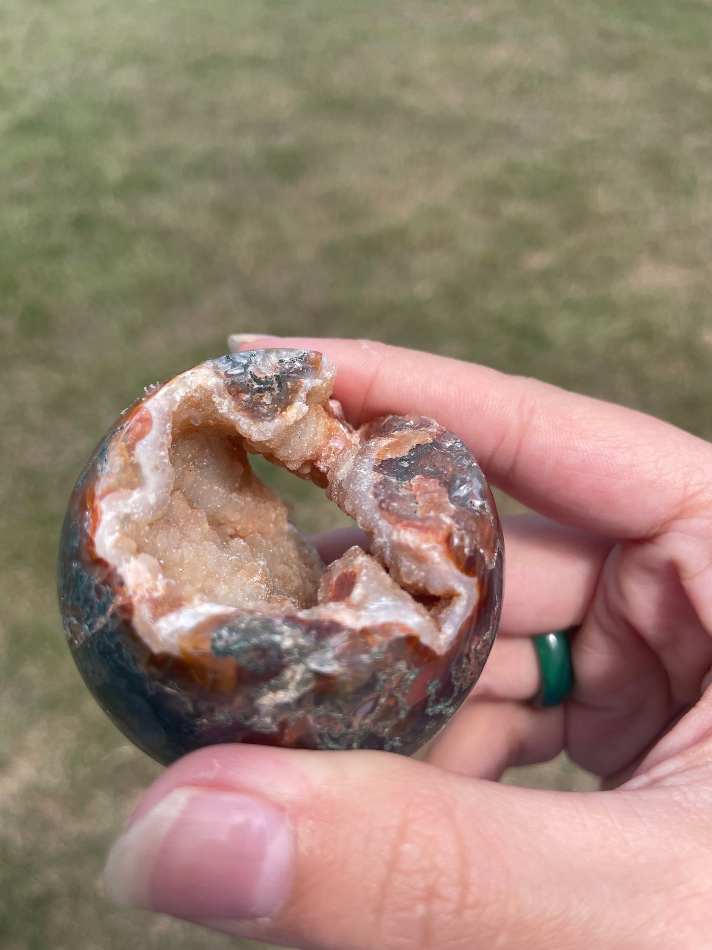Red/Carnelian Moss Agate Sphere