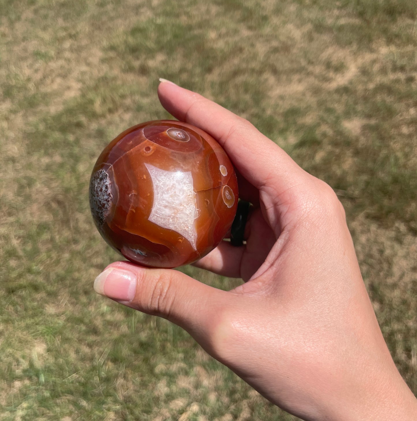 Red/Carnelian Moss Agate Sphere