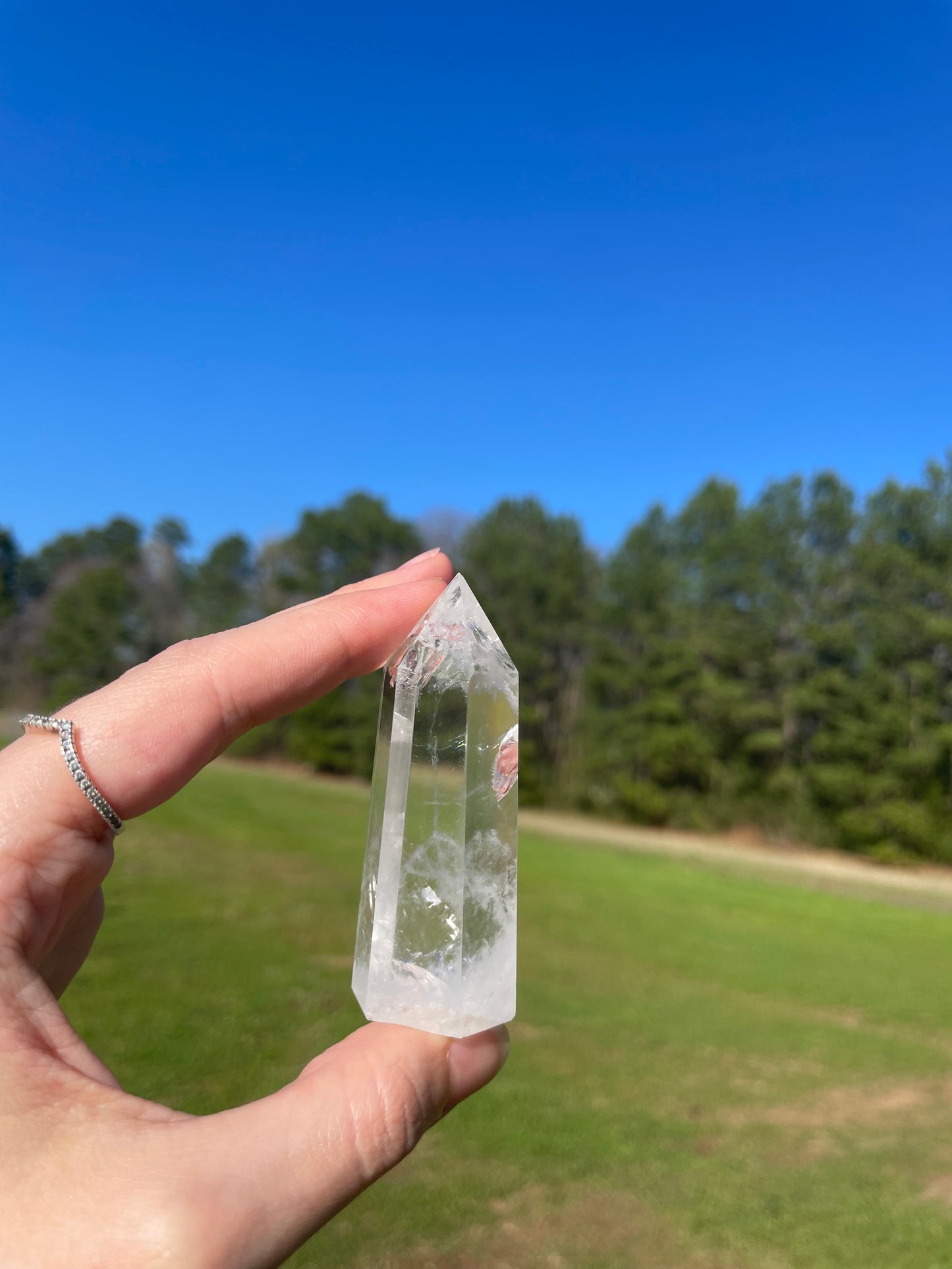 Clear Quartz Tower w/inclusion (3)