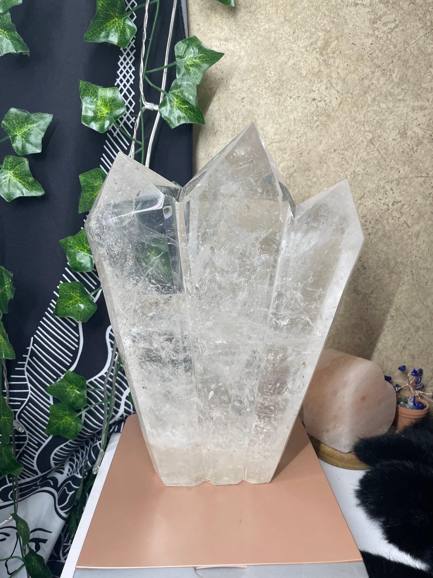 XXL Clear Quartz Triple Point Tower