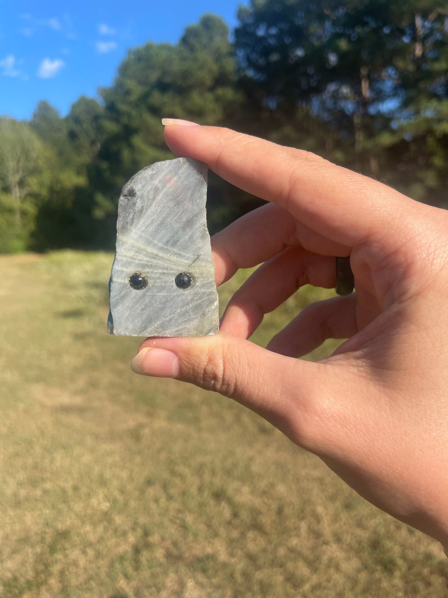 Imperfect labradorite rock buddy