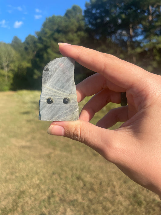 Imperfect labradorite rock buddy