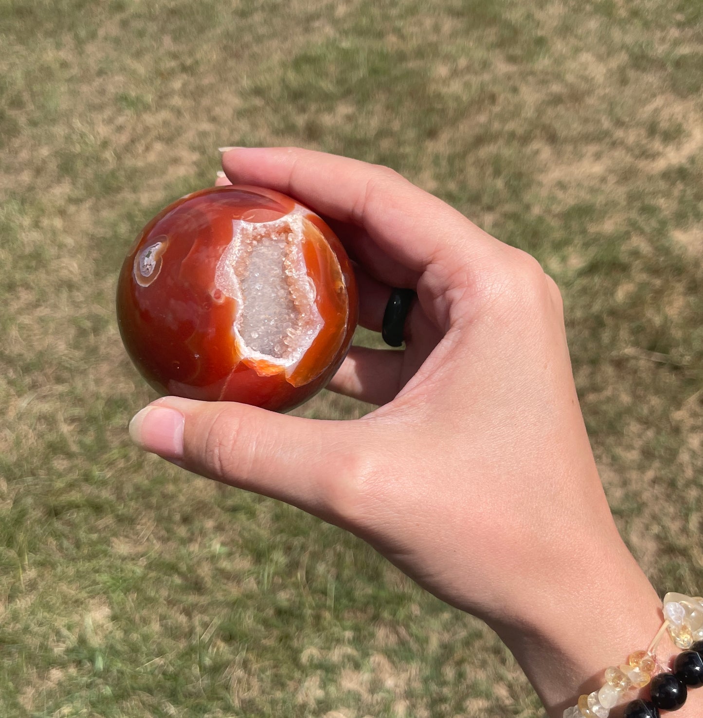 Red/Carnelian Moss Agate Sphere