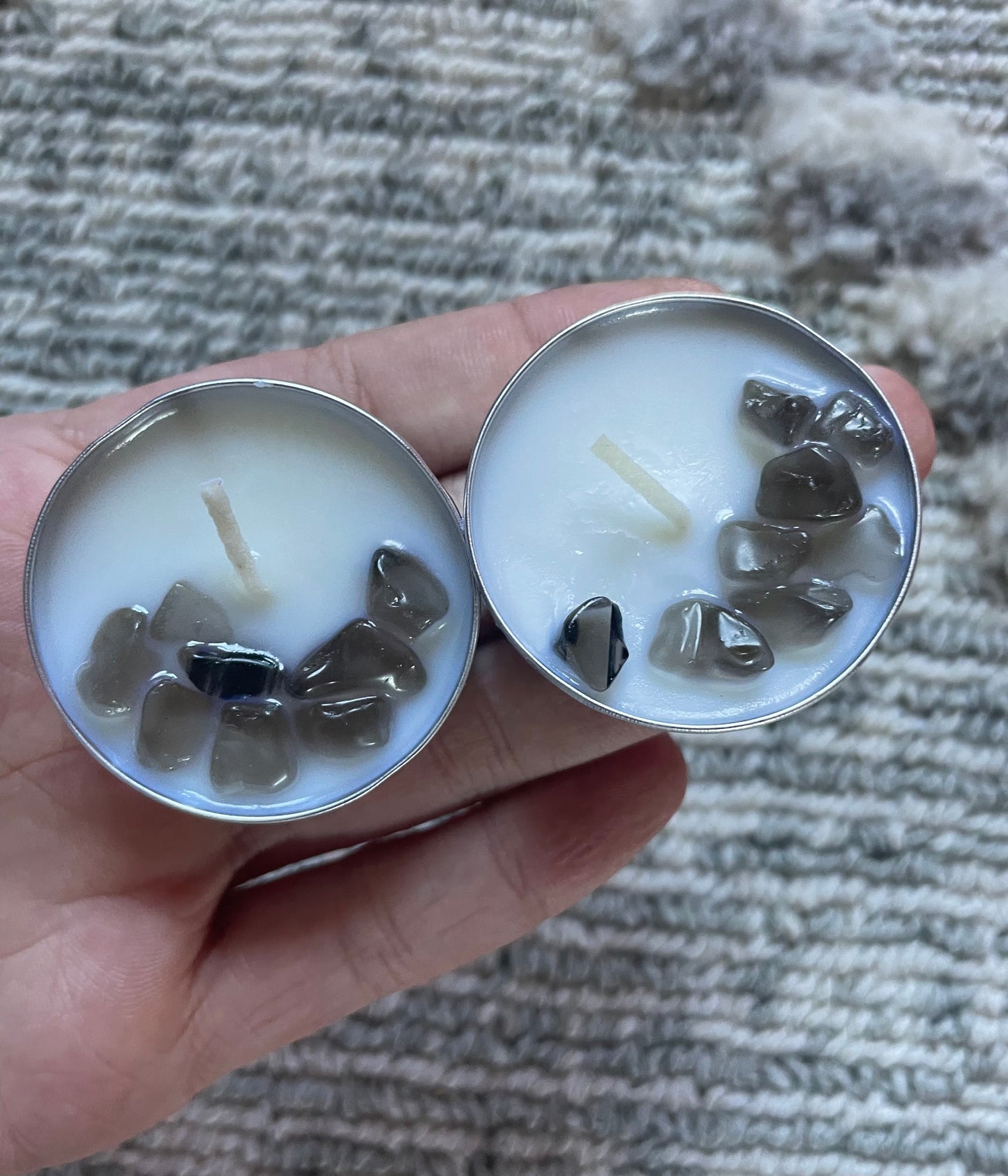 Smokey Quartz Chips/Mini tealight candles