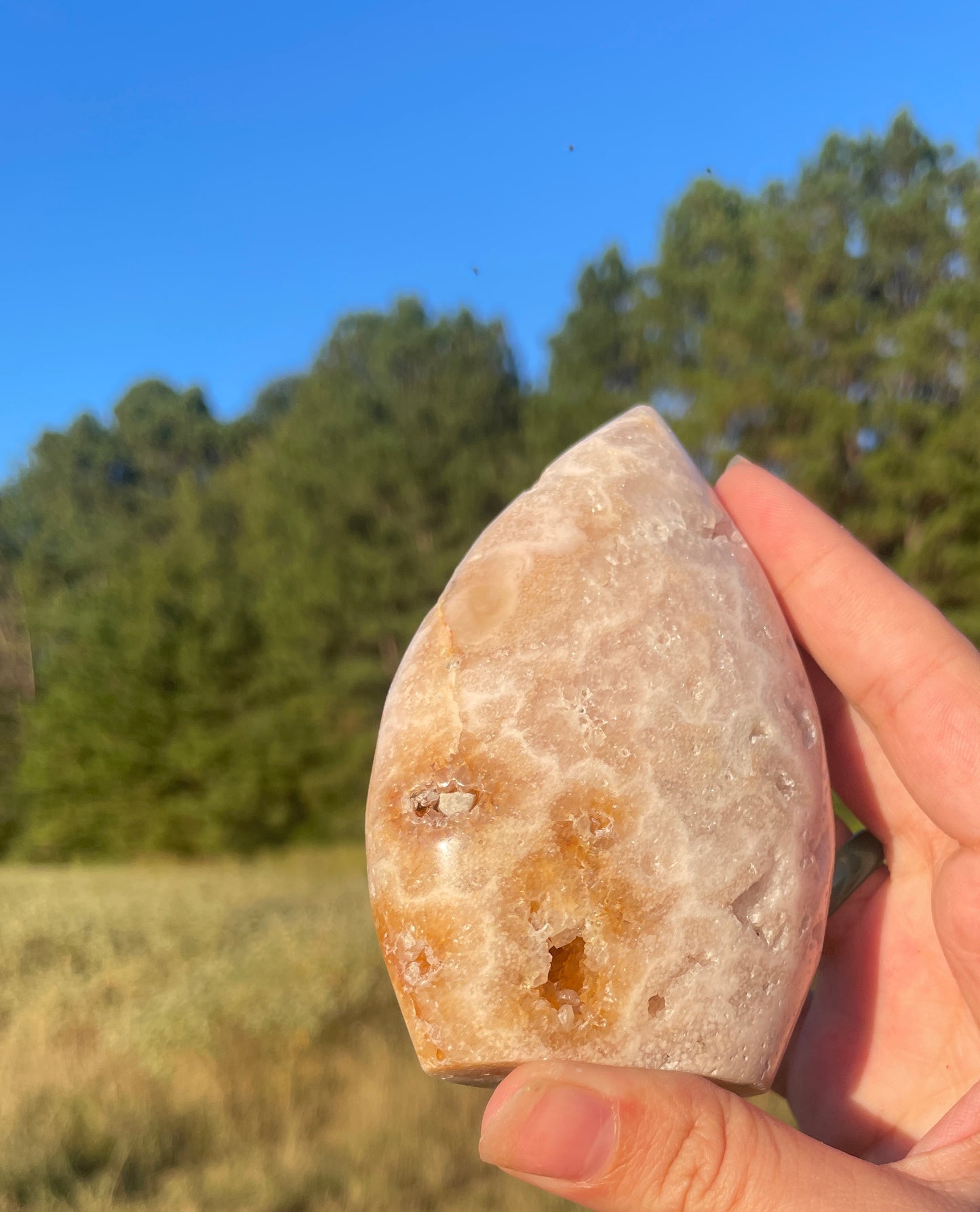 Druzy Pink Amethyst/Flower agate Freeform
