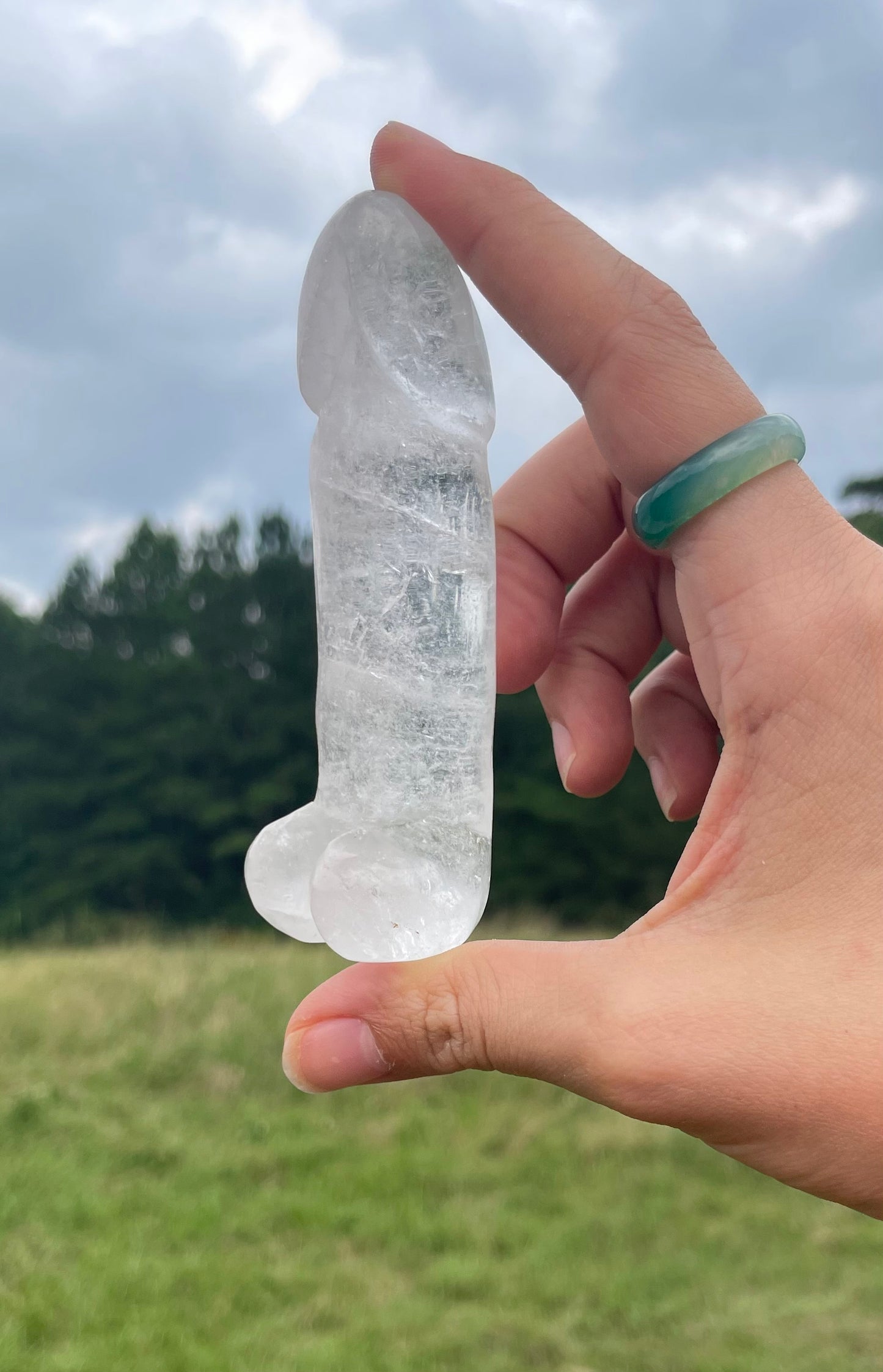 Clear Quartz Penis Carving