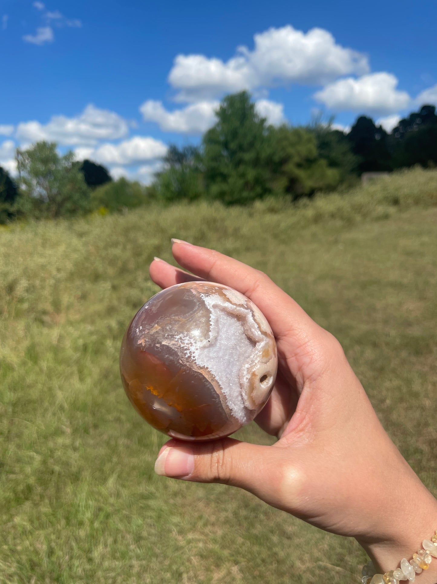 Imperfect Druzy Flower Agate sphere
