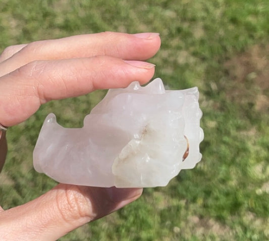 Perfect Mini Rose Quartz Dragon Head 🐲