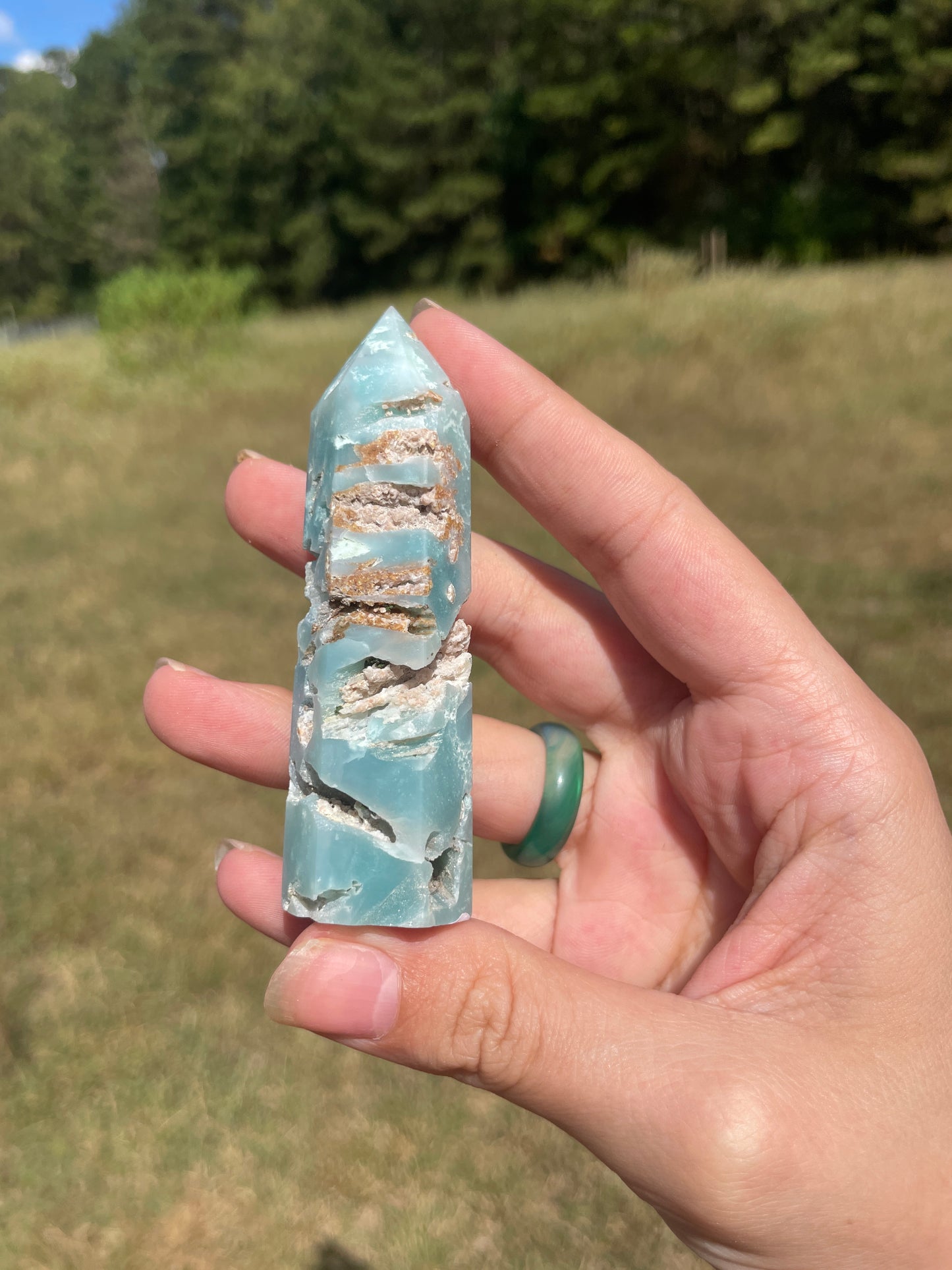 Druzy Carribean Calcite tower 1