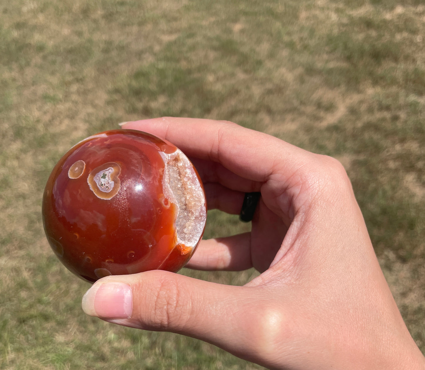 Red/Carnelian Moss Agate Sphere
