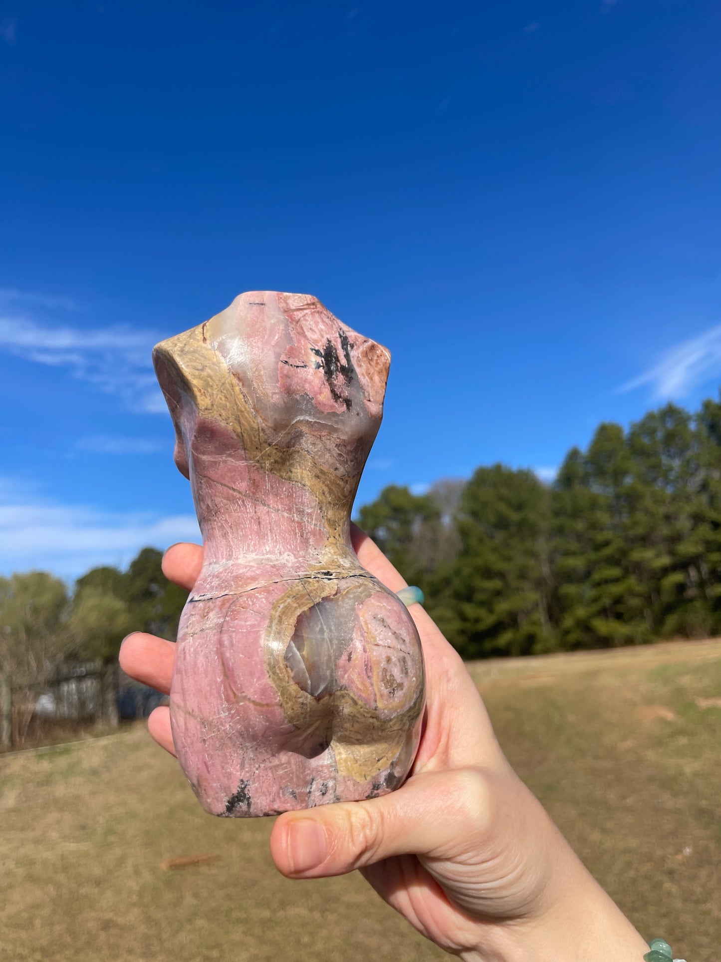 Large Rhodonite Goddess Carving (lady body)