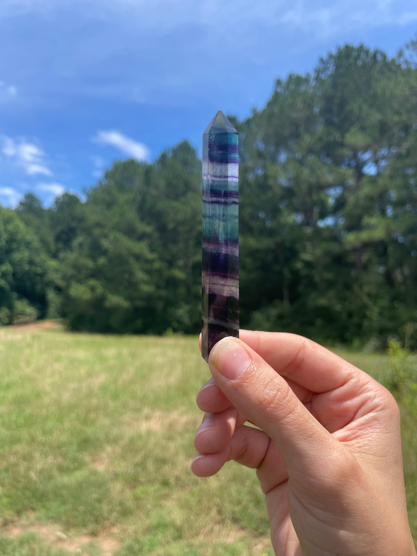 Imperfect Banded Fluorite Tower #1