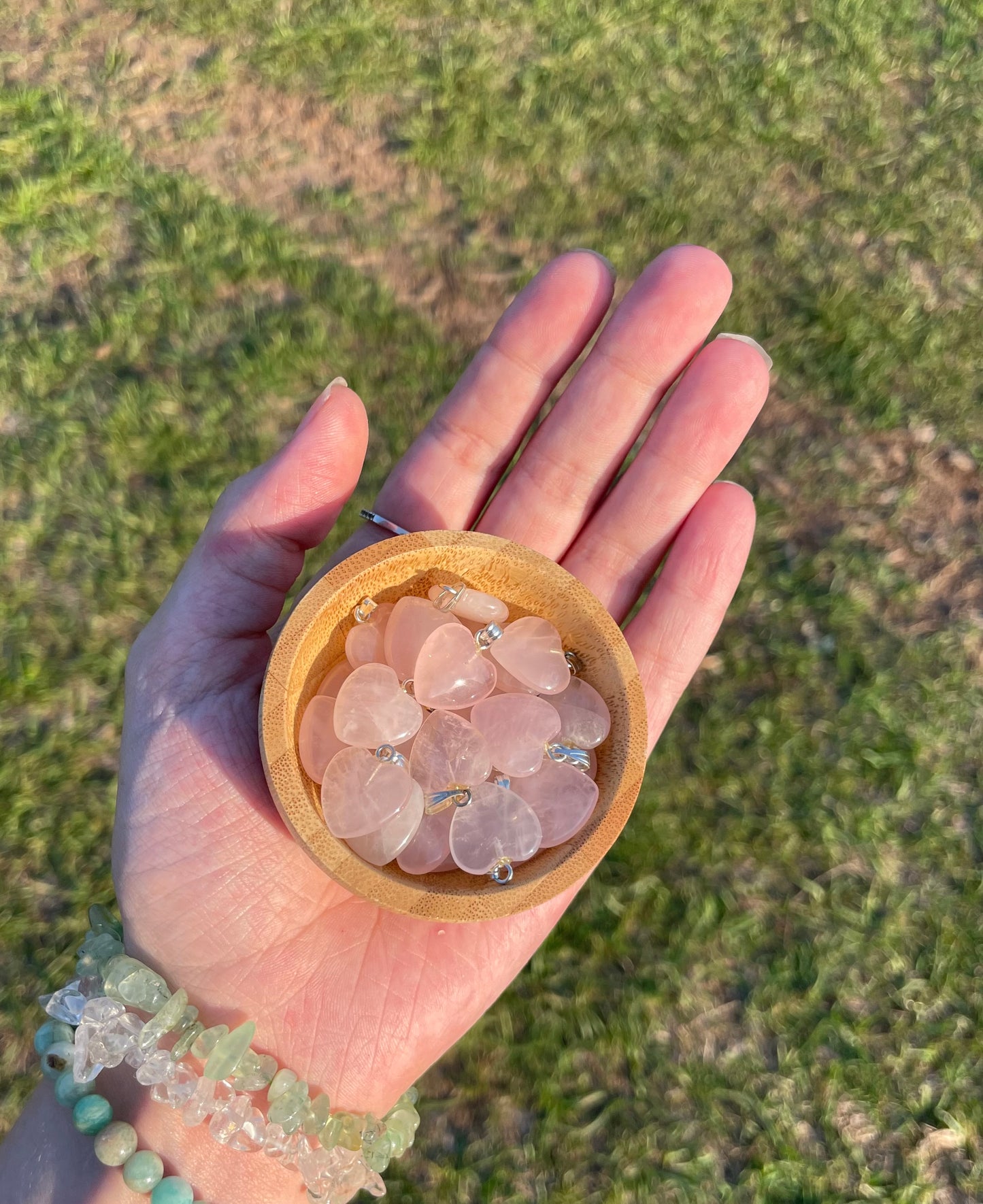 MINI Rose Quartz Heart Pendant