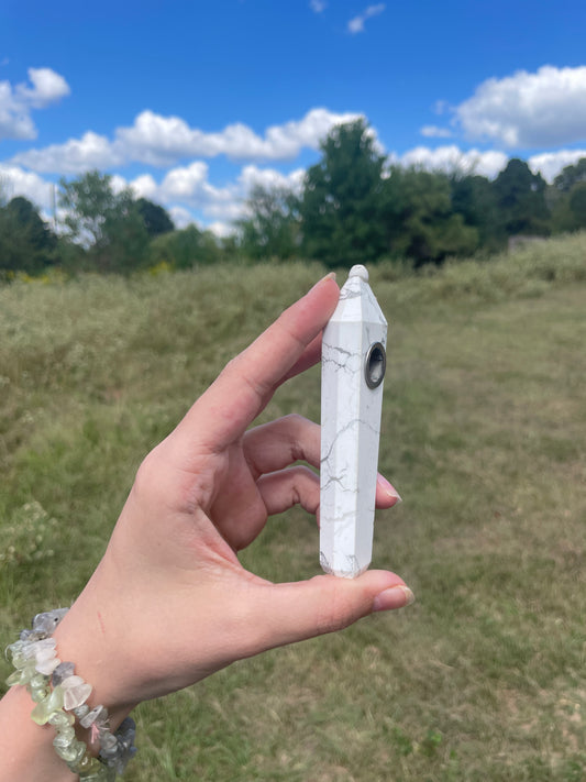 Howlite Crystal Pipe (decor)
