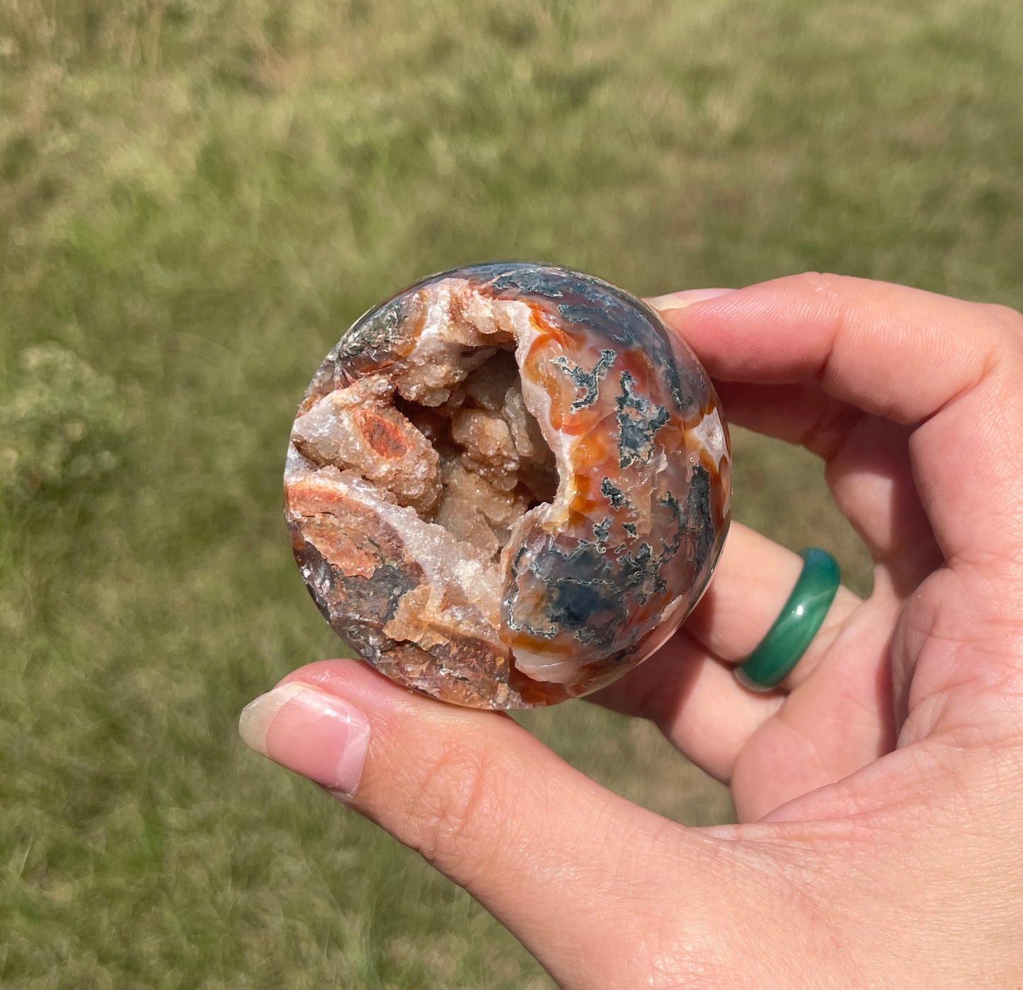 Red/Carnelian Moss Agate Sphere