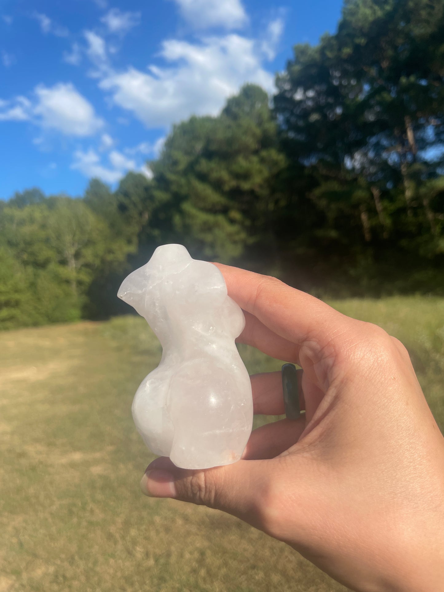 Clear Quartz Goddess carving