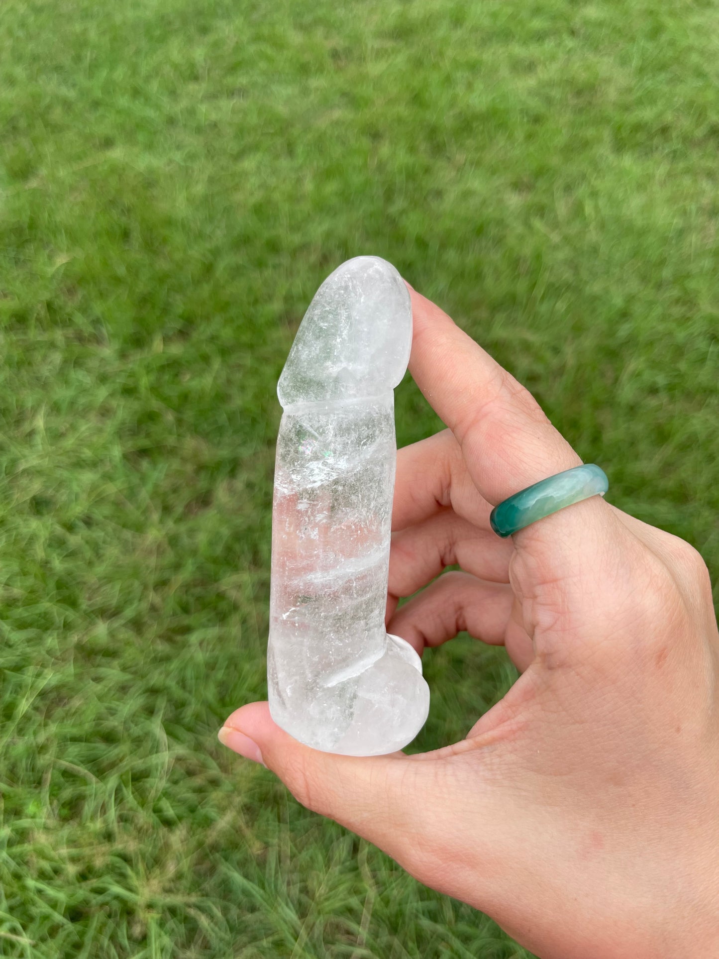 Clear Quartz Penis Carving