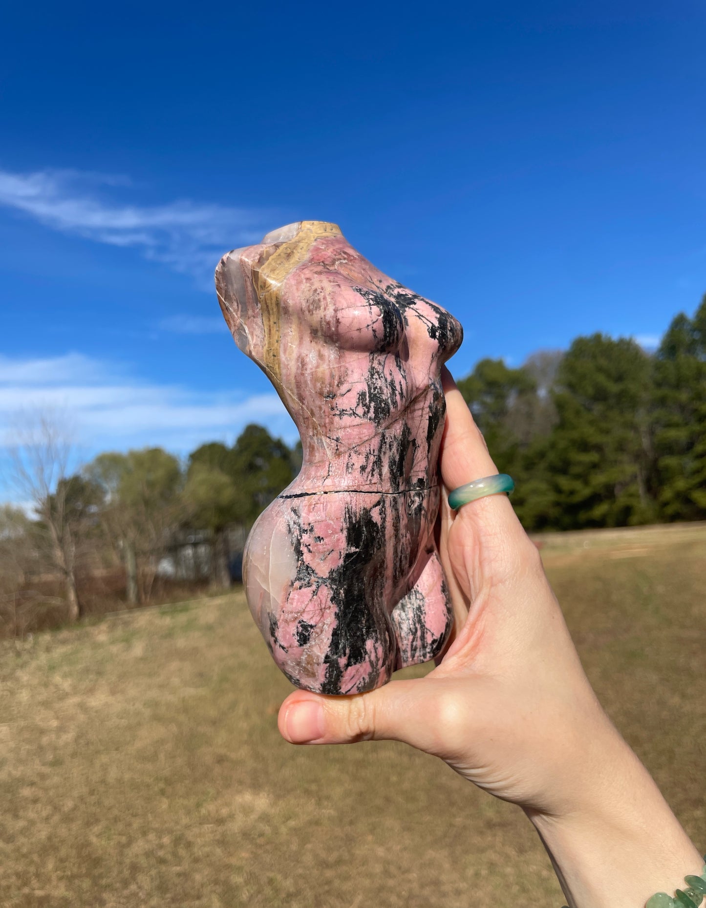 Large Rhodonite Goddess Carving (lady body)