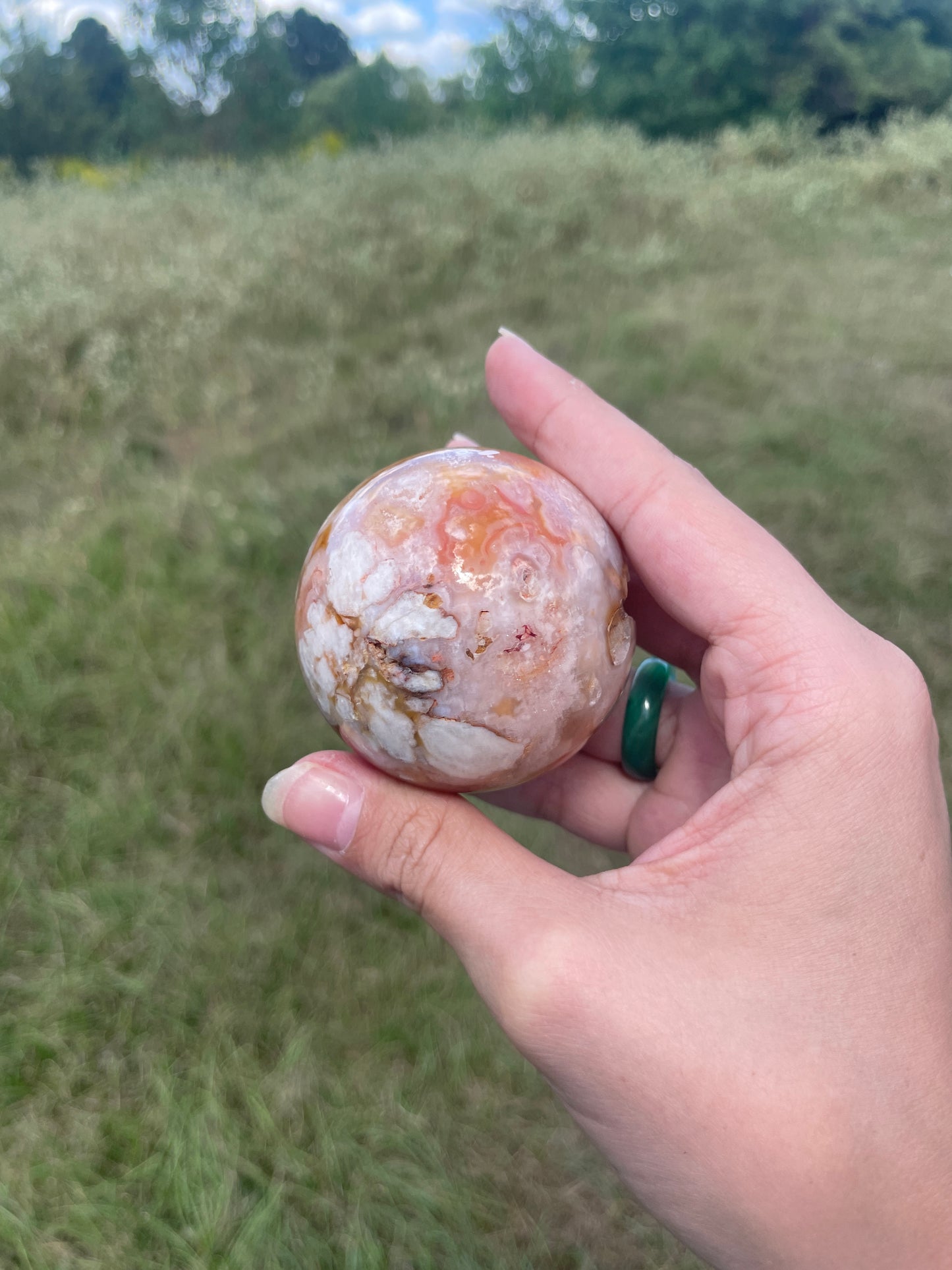 Druzy Flower Agate sphere
