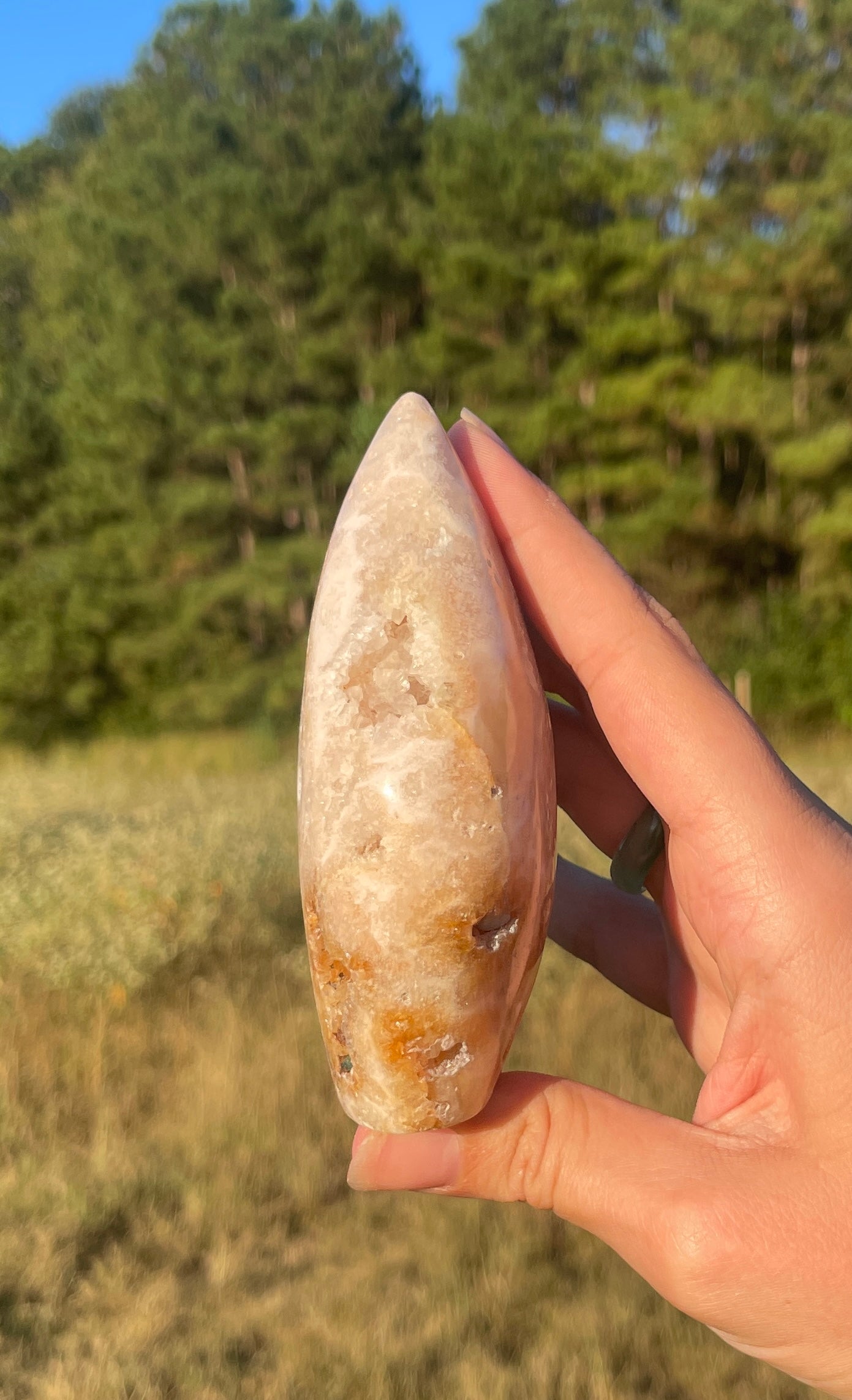 Druzy Pink Amethyst/Flower agate Freeform