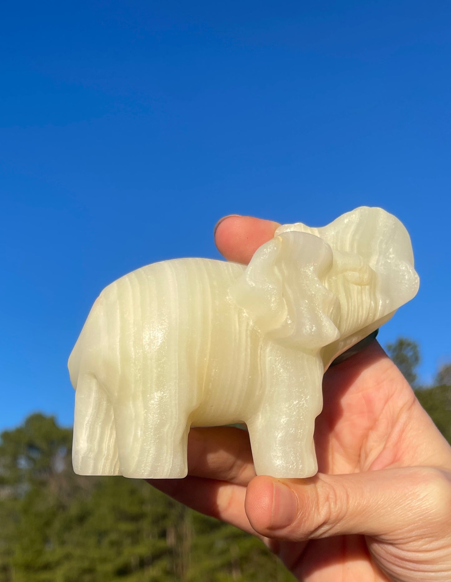 Banded Afghanistan Jade Elephant carving