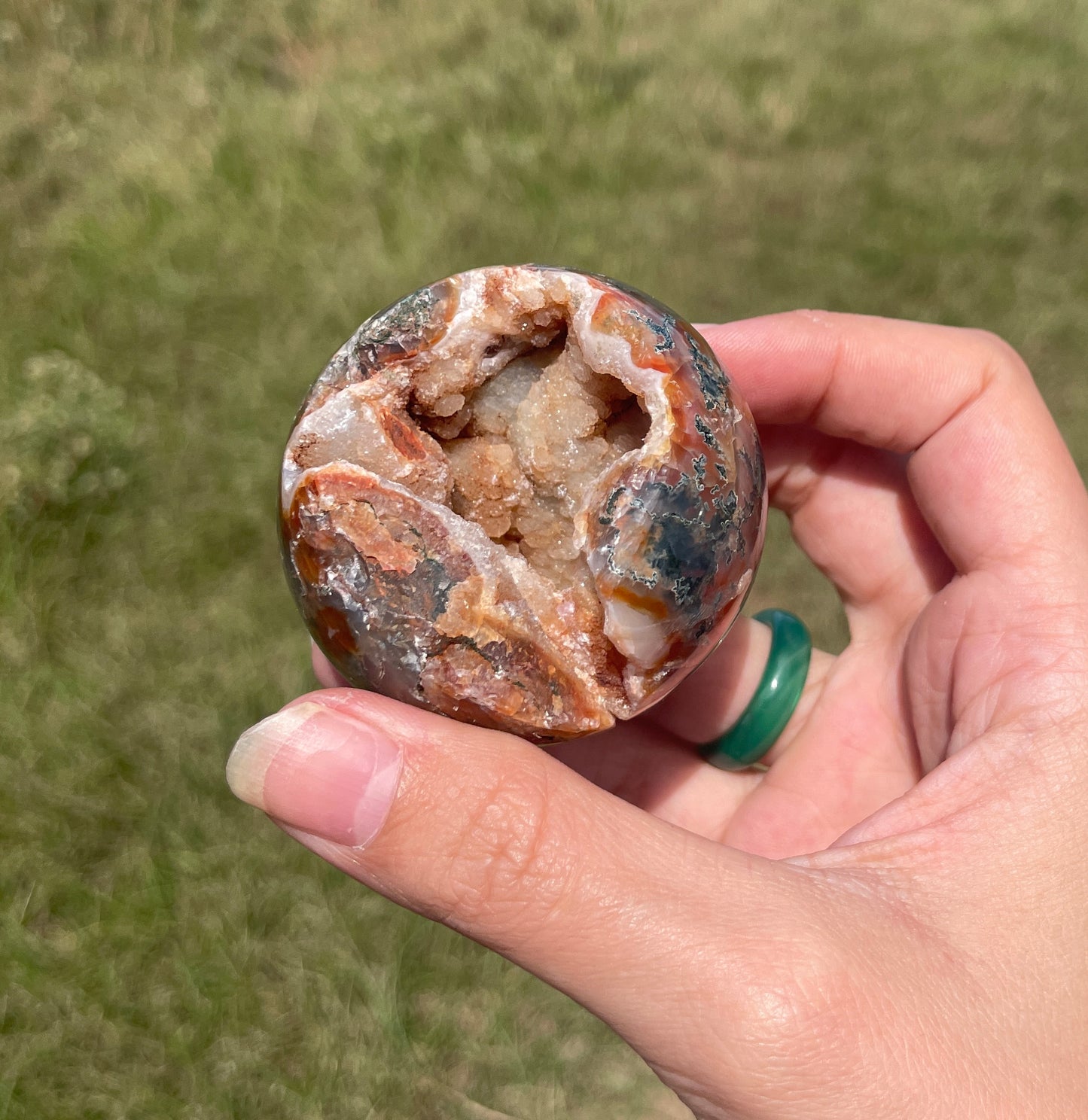 Red/Carnelian Moss Agate Sphere