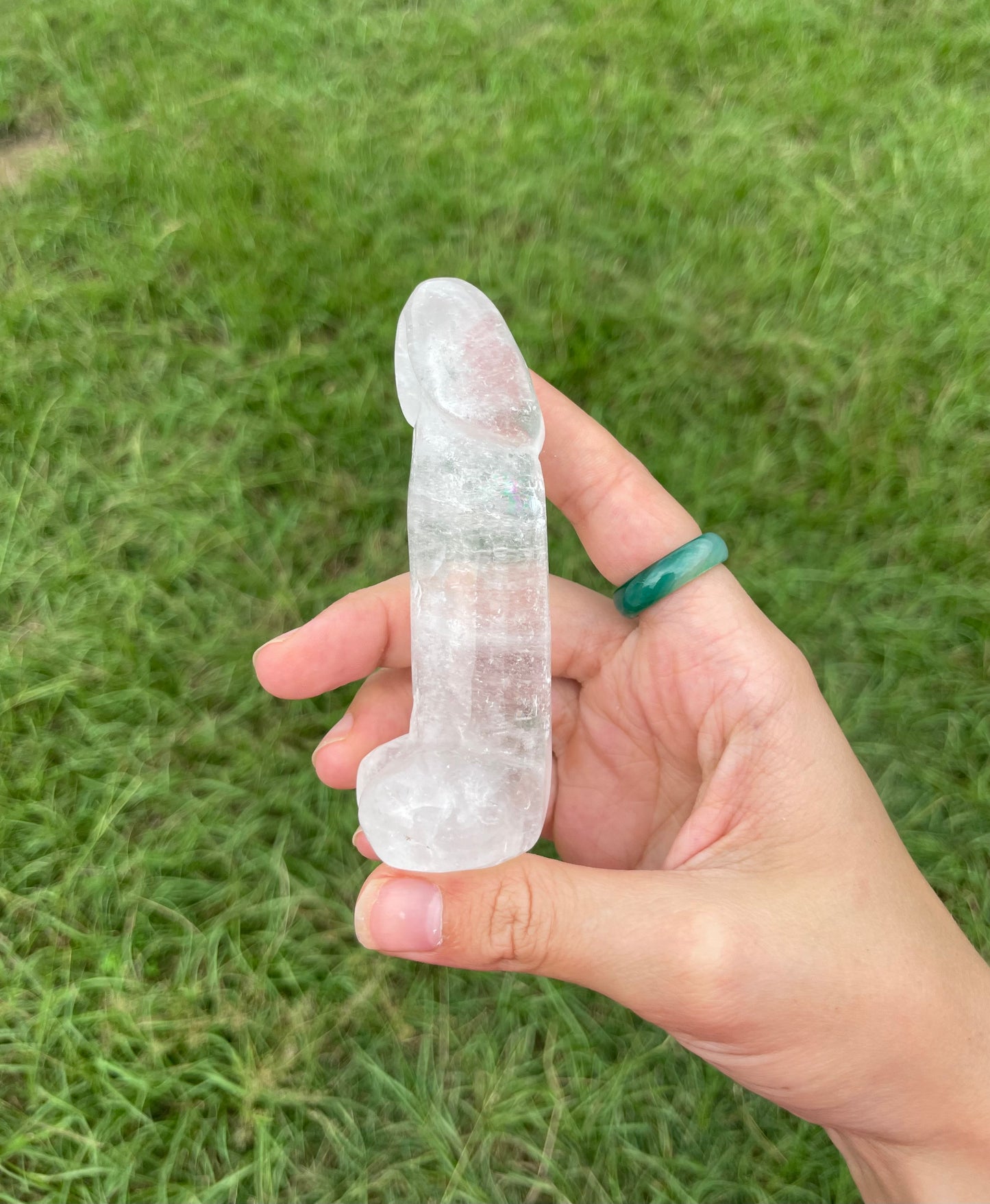 Clear Quartz Penis Carving