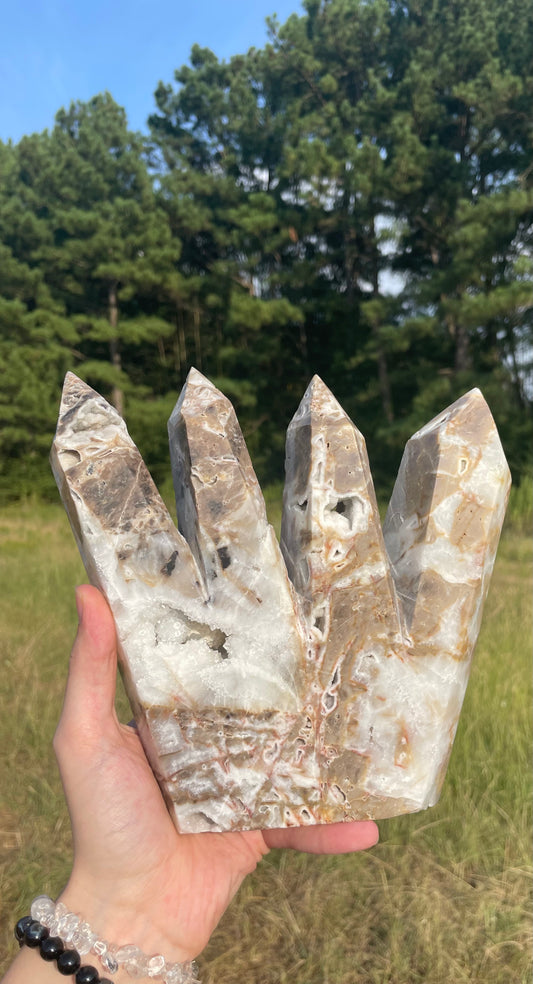 Large Druzy Sphalerite 4 Point Tower