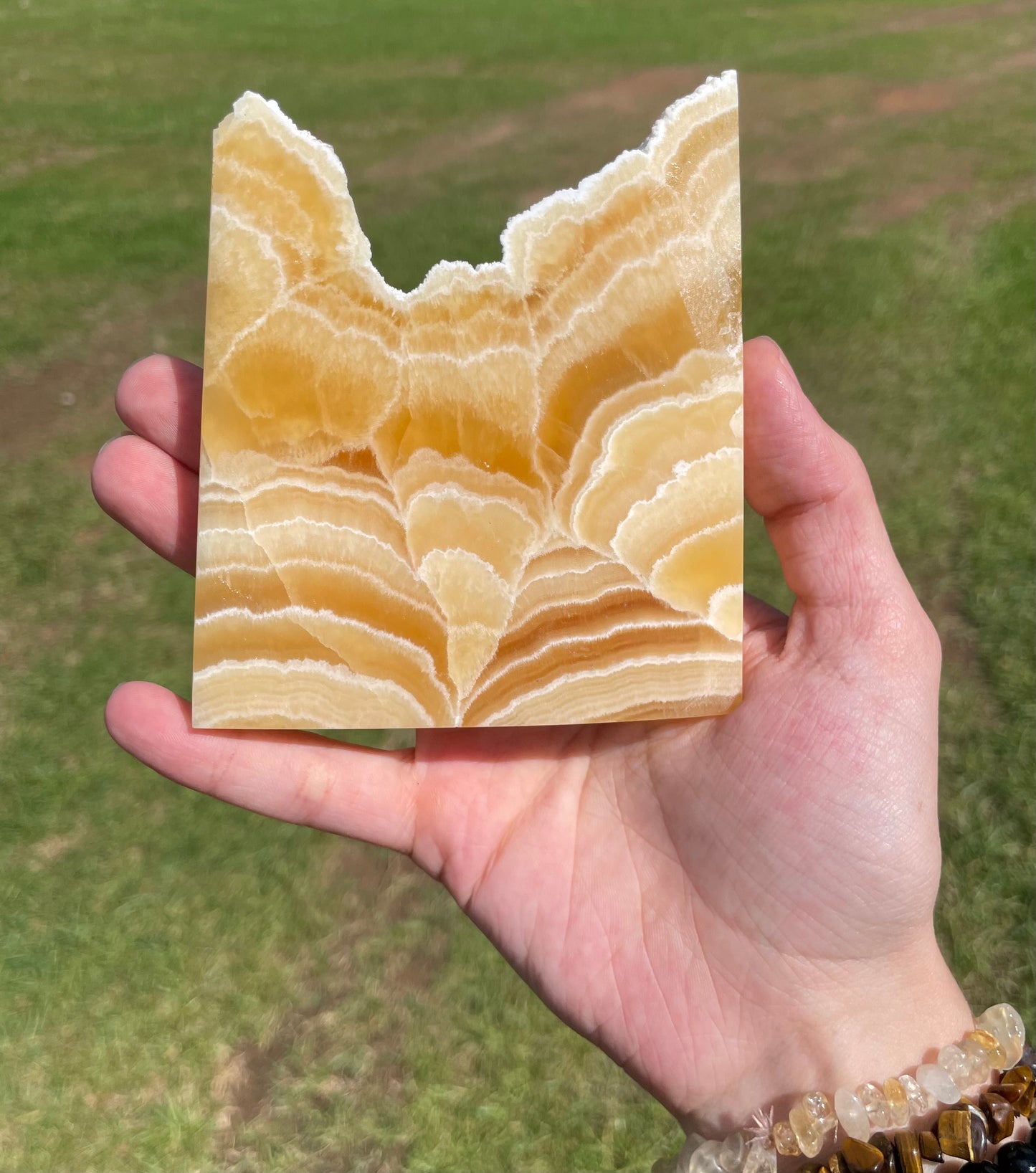 Imperfect Druzy Orange Calcite Slab