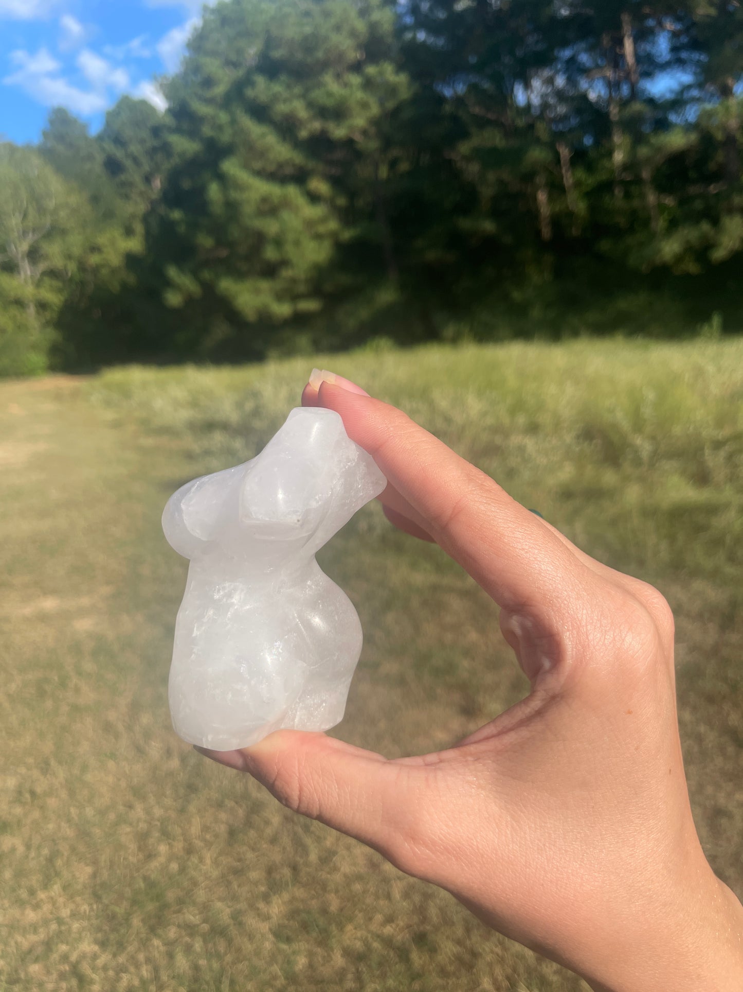 Clear Quartz Goddess carving