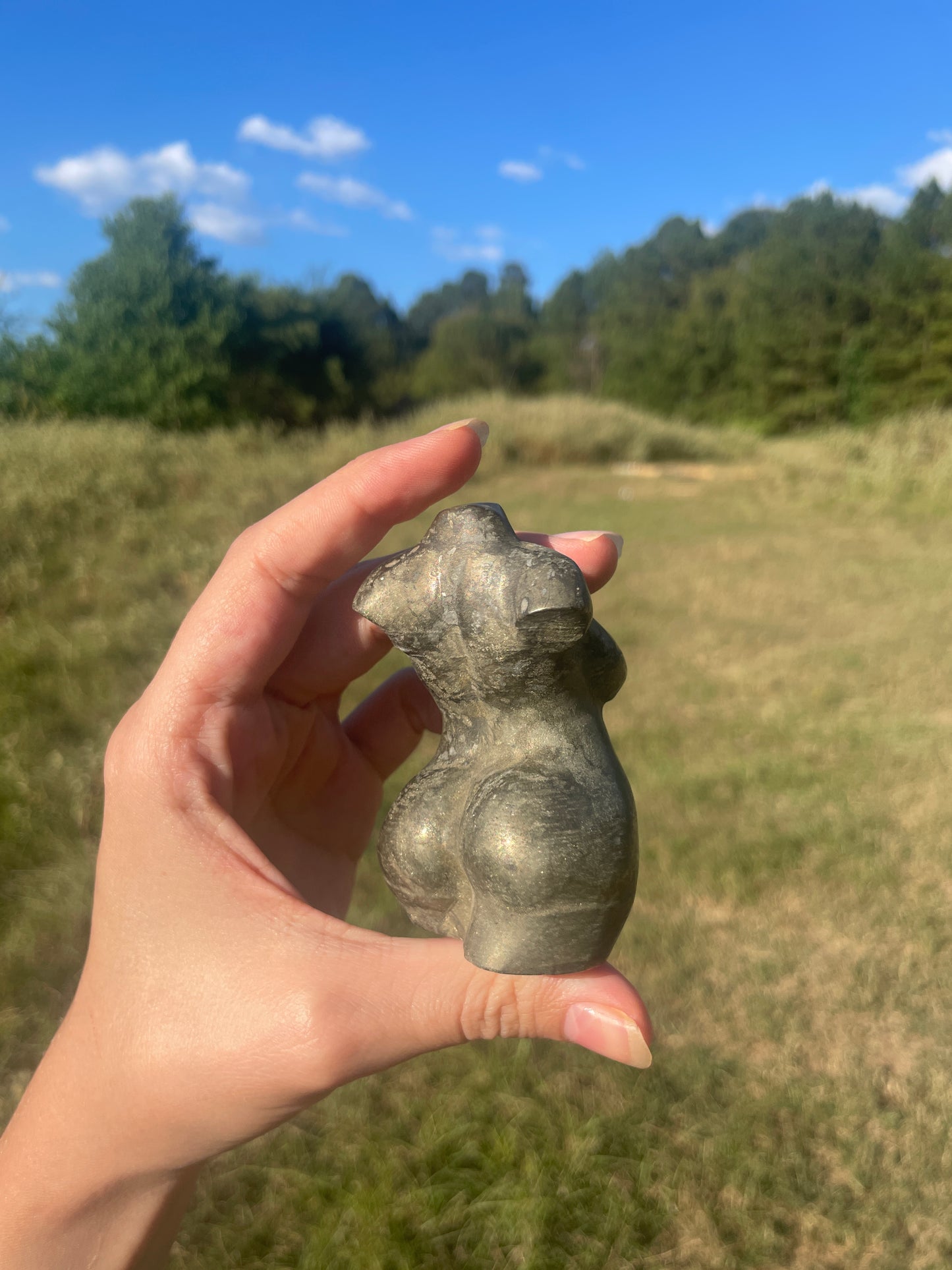 Pyrite Goddess Carving