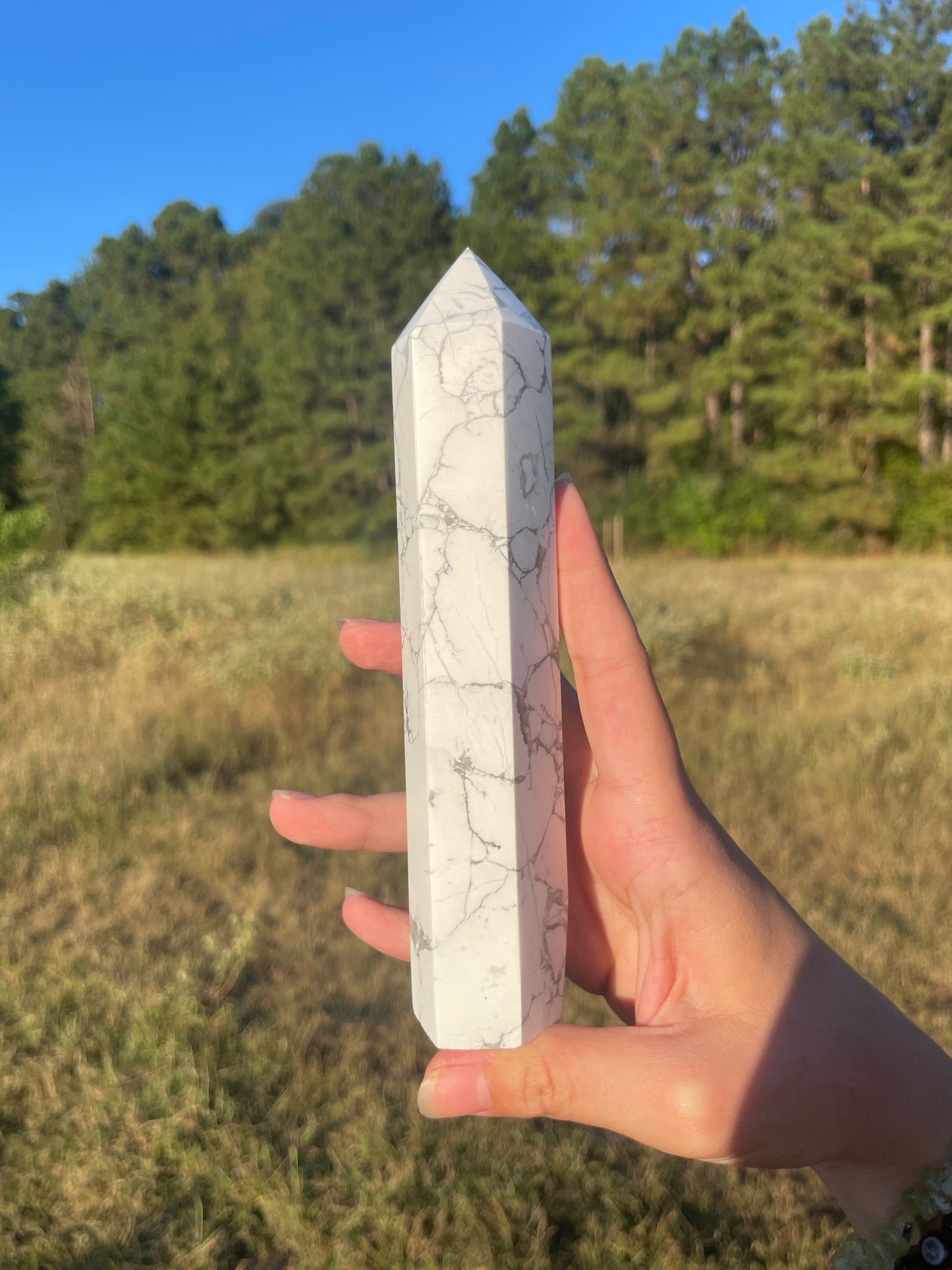 Large 1lb Howlite Tower #1