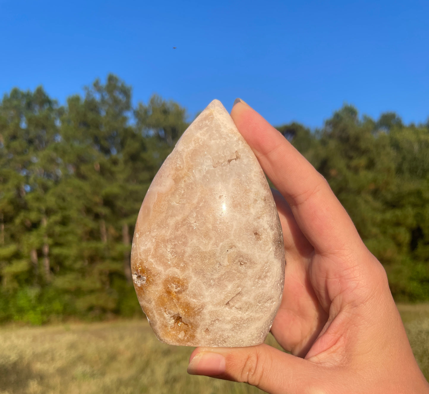 Druzy Pink Amethyst/Flower agate Freeform