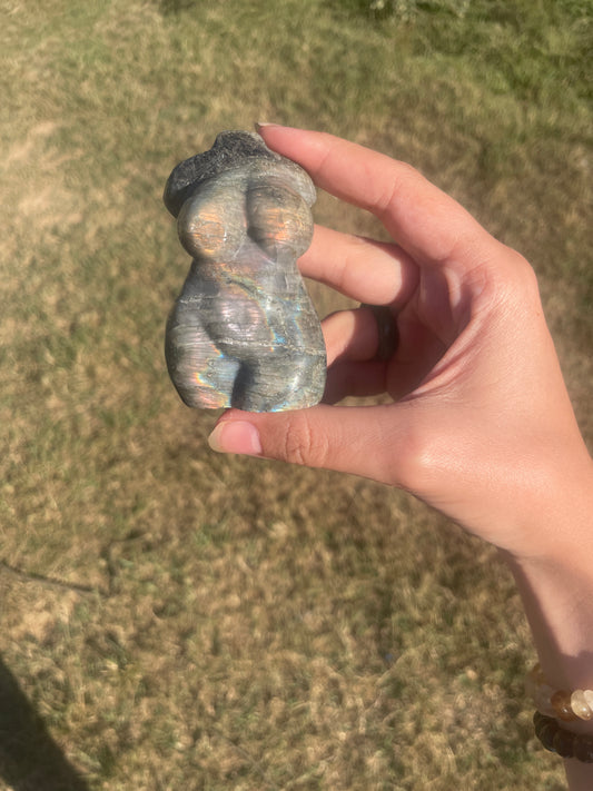Flash Labradorite Goddess carving