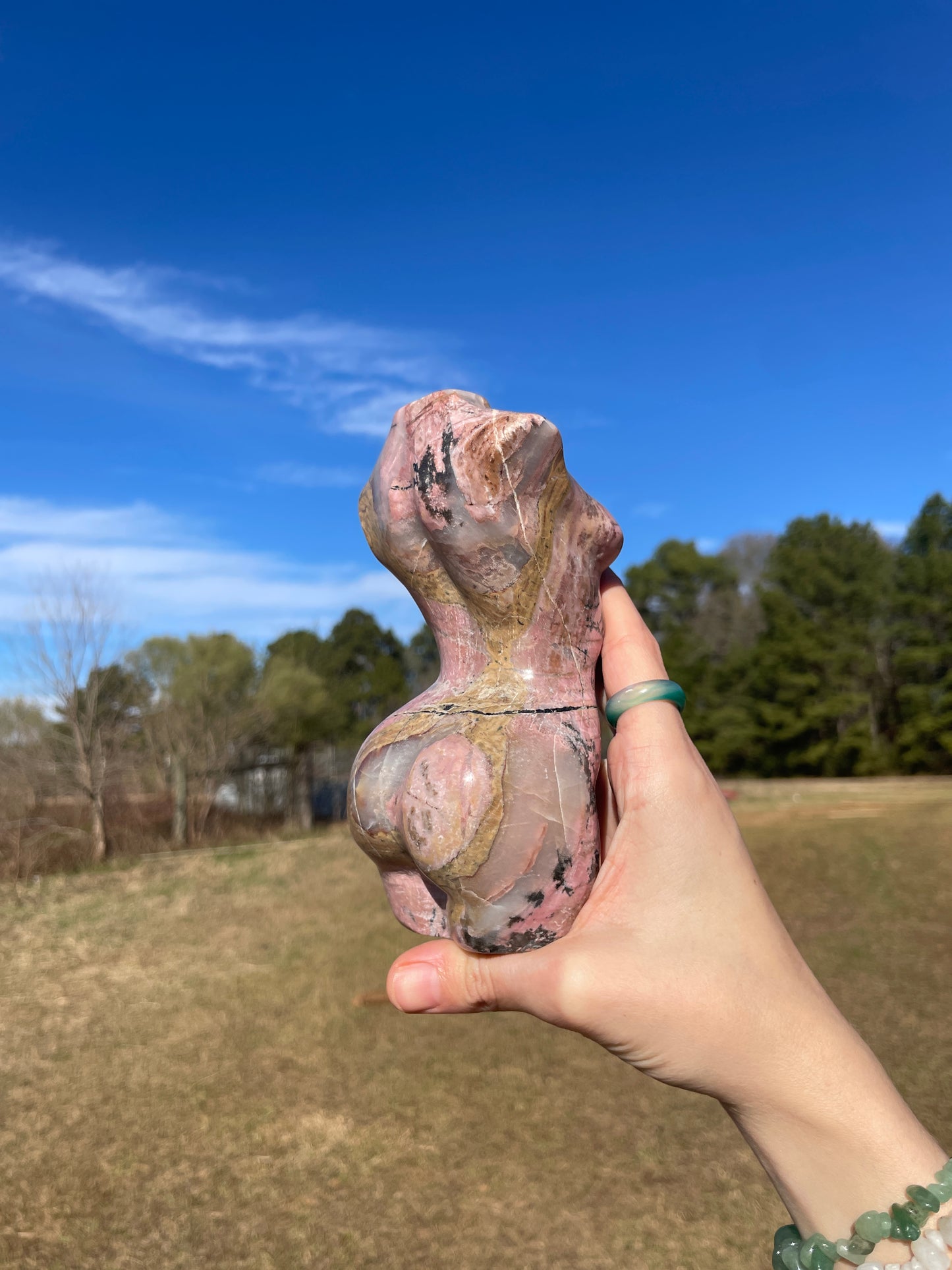 Large Rhodonite Goddess Carving (lady body)