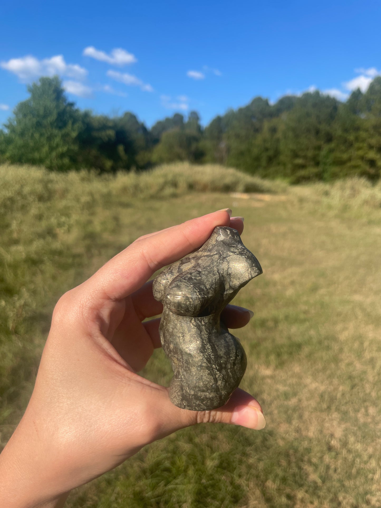 Pyrite Goddess Carving