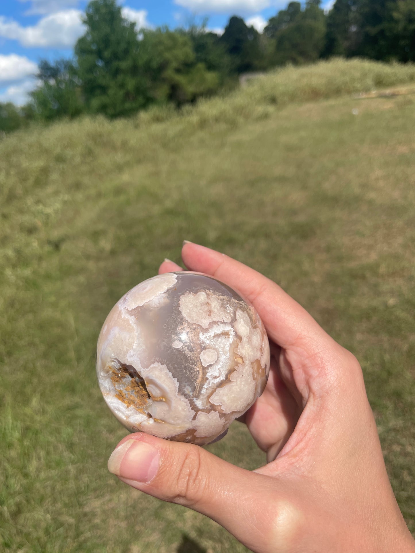 Imperfect Druzy Flower Agate sphere