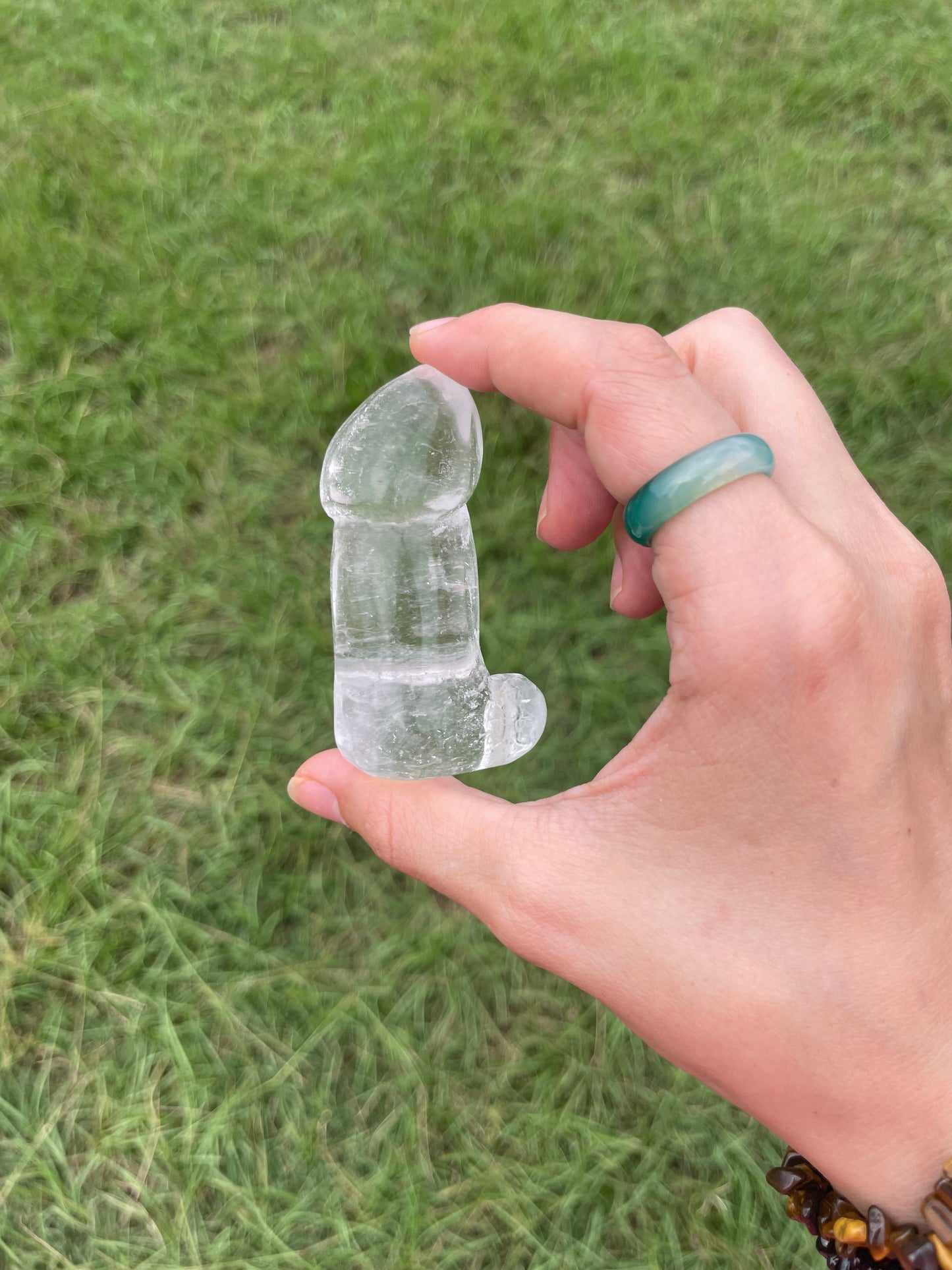 Clear Quartz Mini Penis Carving