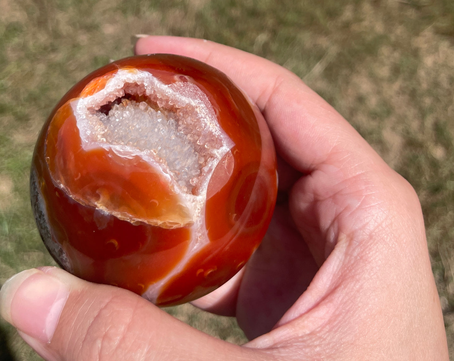 Red/Carnelian Moss Agate Sphere