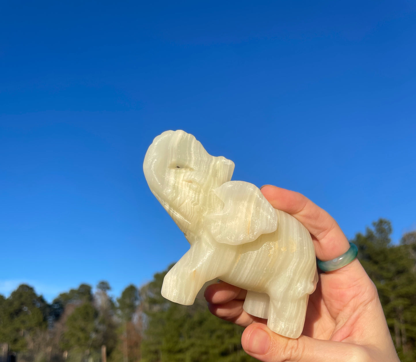 Banded Afghanistan Jade Elephant carving