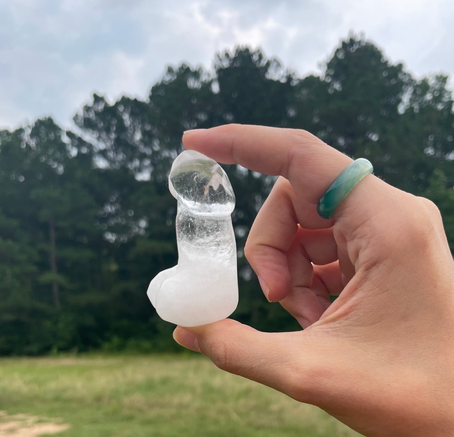 Imperfect Mini Clear Quartz Crystal Penis Carving