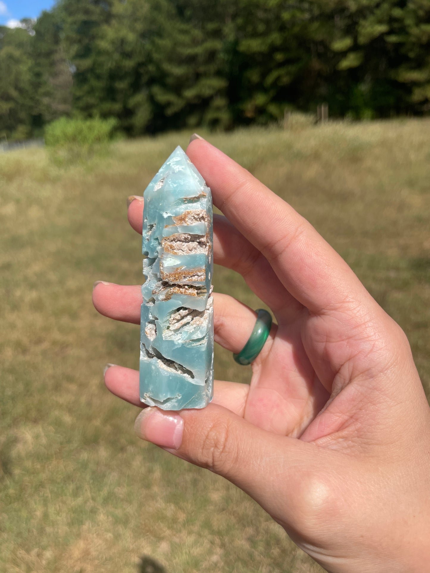 Druzy Carribean Calcite tower 1