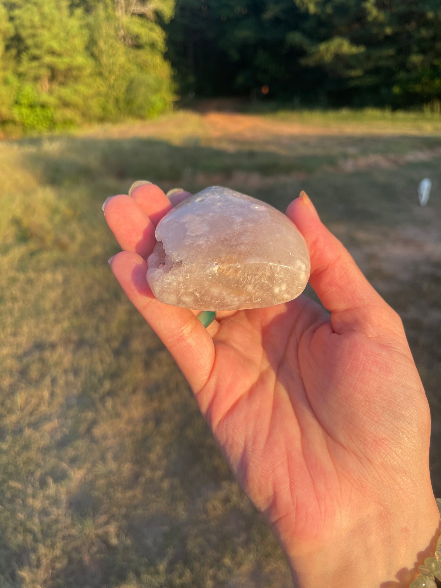 Druzy Pink Amethyst/flower agate freeform💕