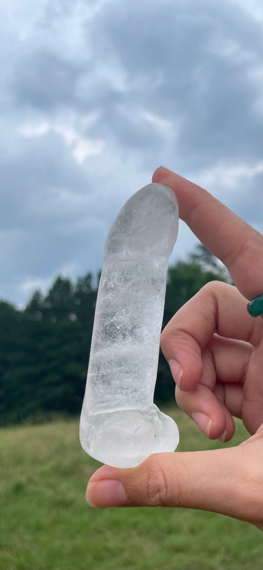 Clear Quartz Penis Carving