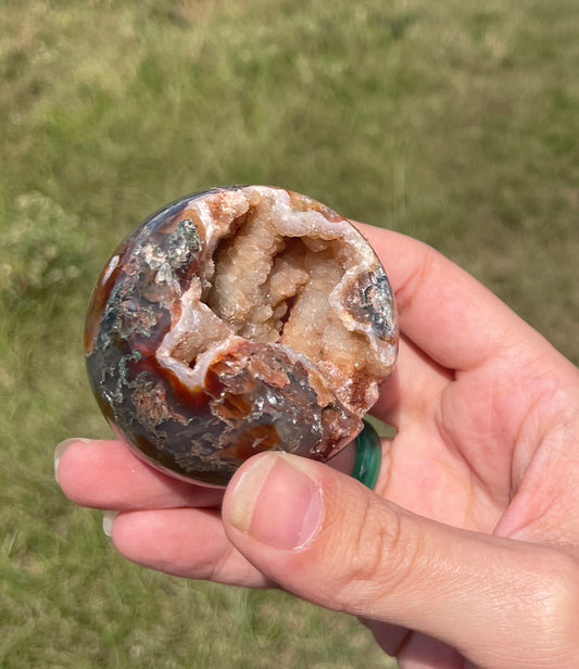 Red/Carnelian Moss Agate Sphere